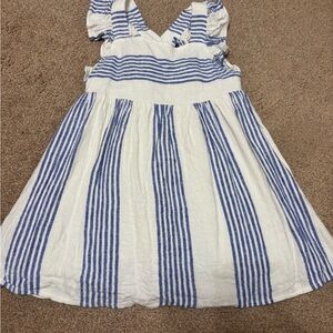 Blue and White Striped crewcuts dress